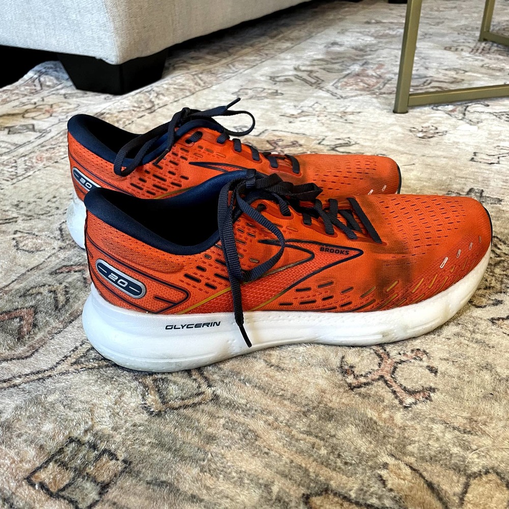 Brooks Glycerin 20 Orange Running Sneakers Men's Size 13 - Picture 4 of 10